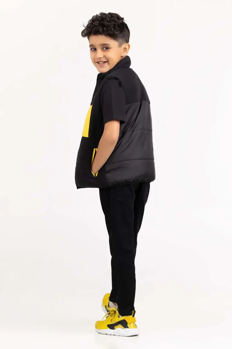 Toddler Boy Black Woven Jacket (224-310-041)